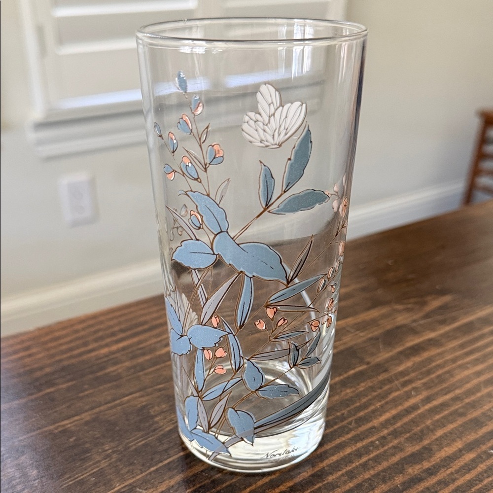 Noritake Floral Glass Set with Blue and White Accents - Picture 5 of 6